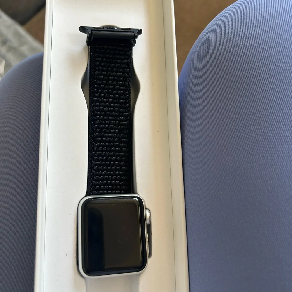 Apple Silver Smartwatch Rear Case with Sensor Window and Crown Cutout - Picture 1 of 4